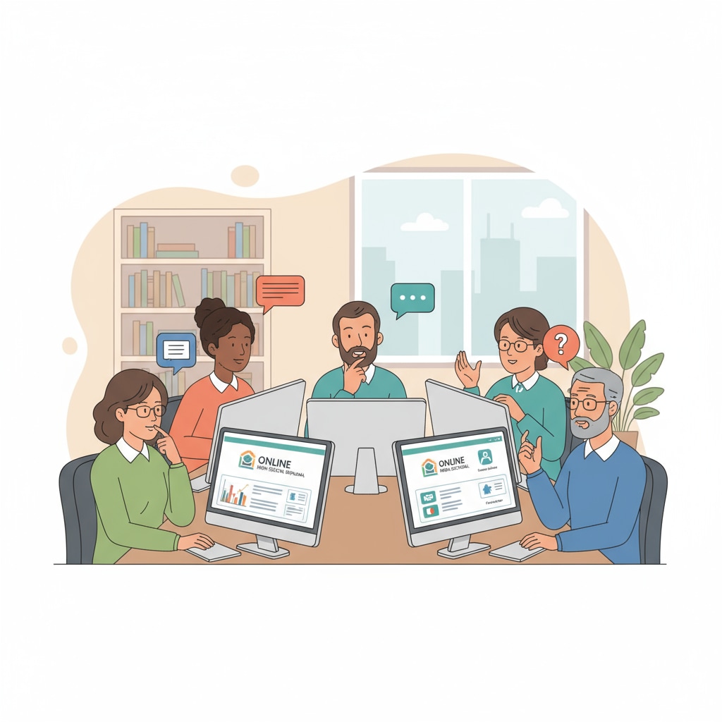 Adult students participating in an online adult high school diploma program