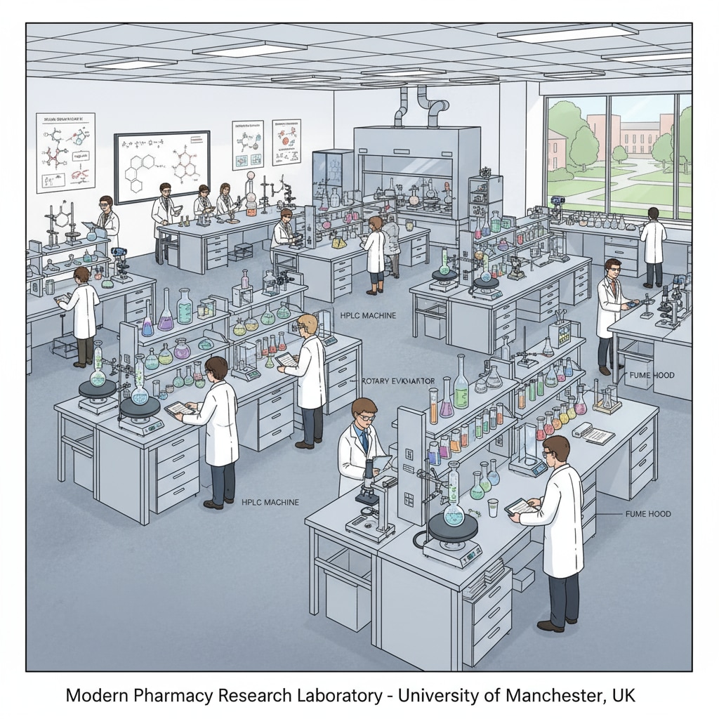 A UK university pharmacy laboratory for postgraduate studies