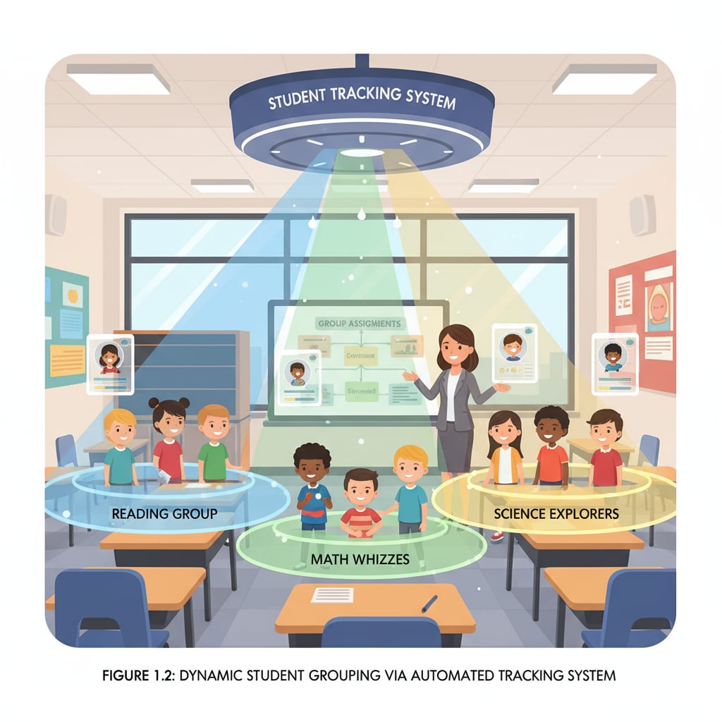Classroom scene depicting student tracking related to teacher shortages and mathematics education