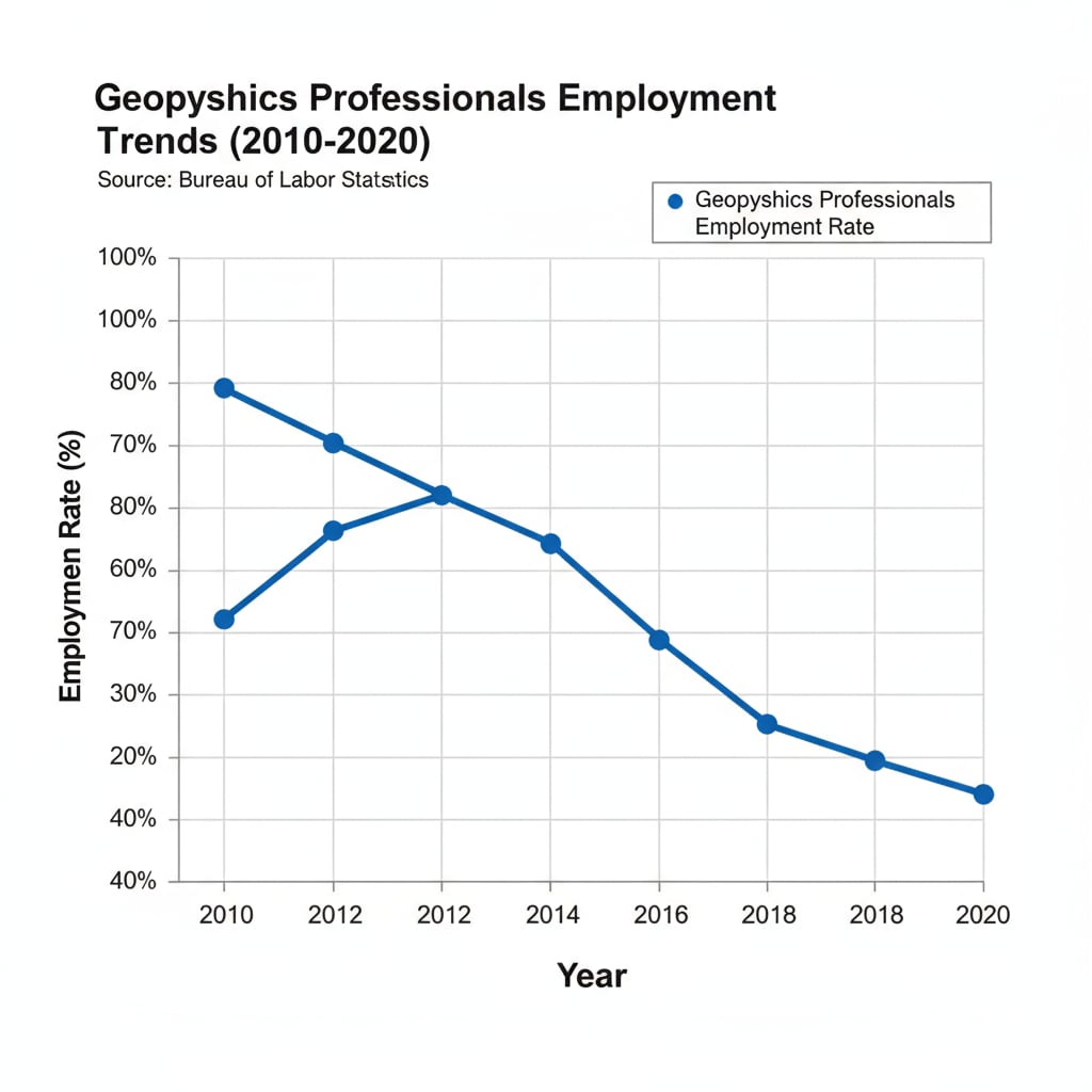 Graph showing the employment trends relevant to geophysics professionals' employment dilemma.