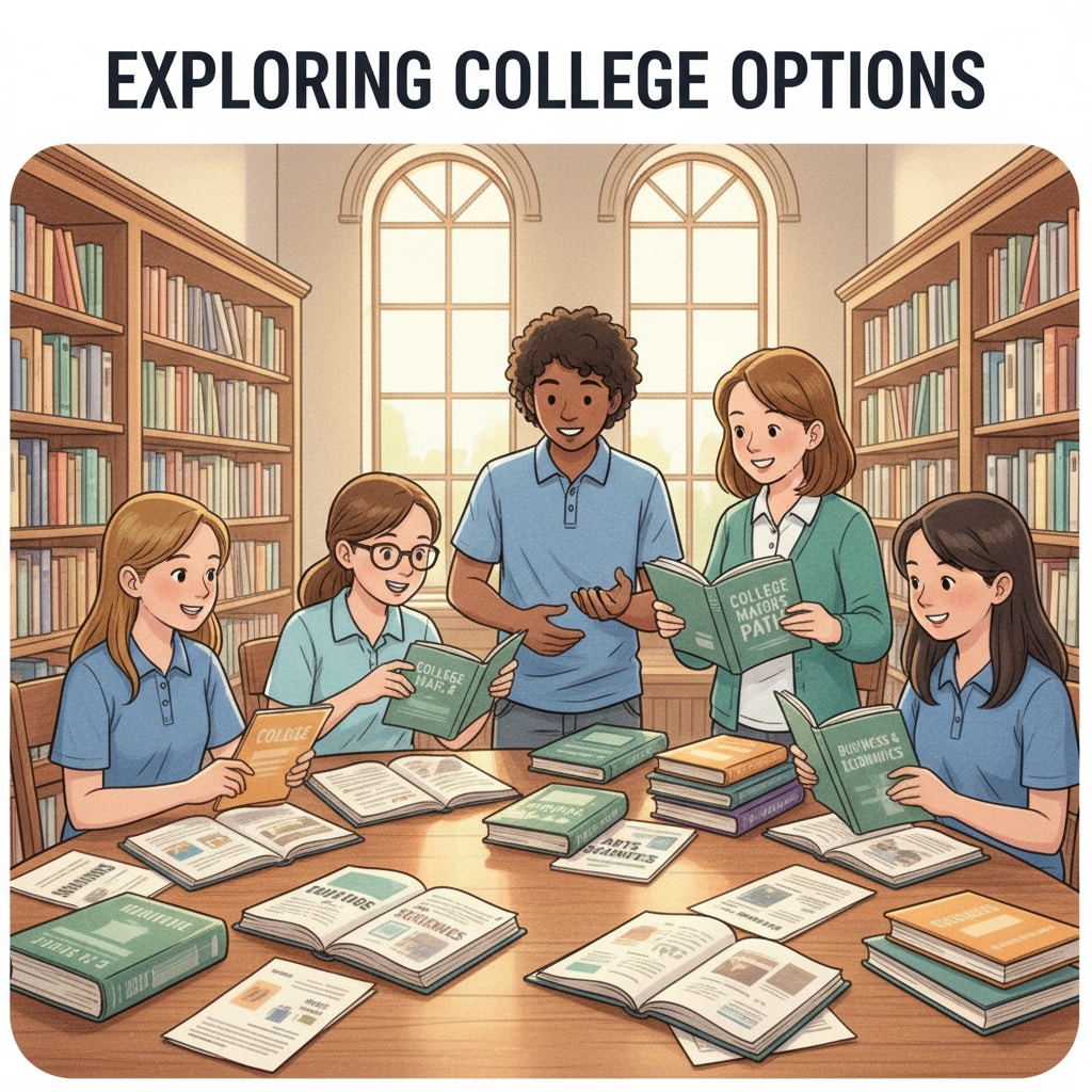 High school students discussing college majors related to their math and physics abilities and future employment prospects