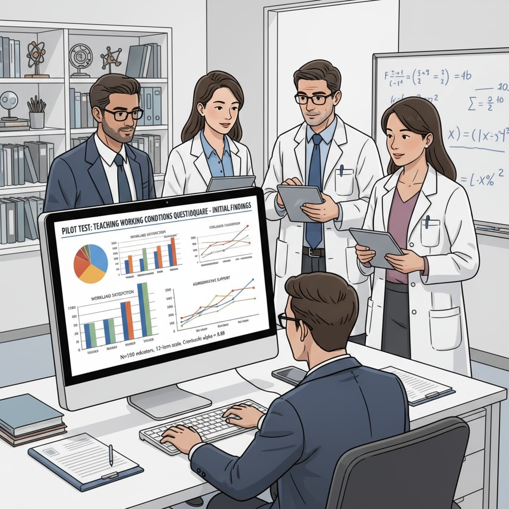 Researchers analyzing data from the pilot test of the teaching working conditions questionnaire