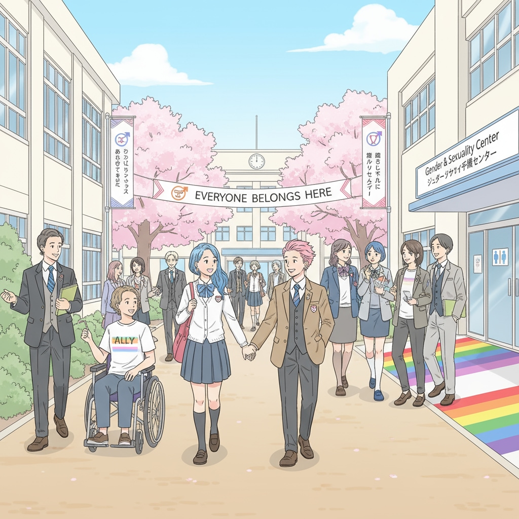 Inclusive environment for Asian study, psychology major, transgender students in a Japanese university campus