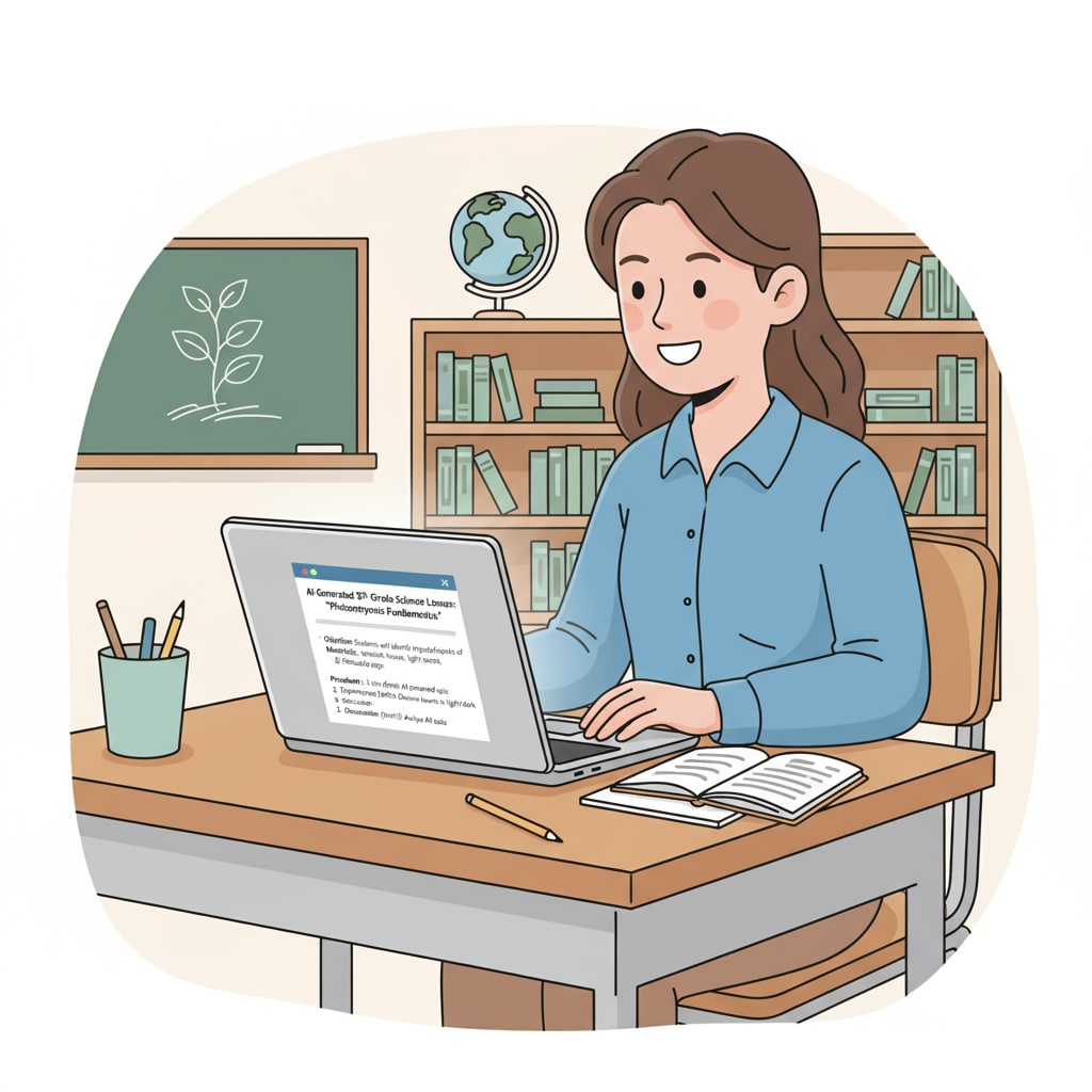 A student teacher examining an AI-generated lesson plan