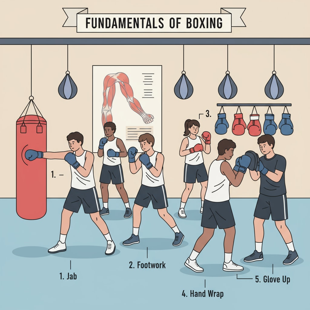 Students practicing boxing as an extracurricular activity related to college admissions