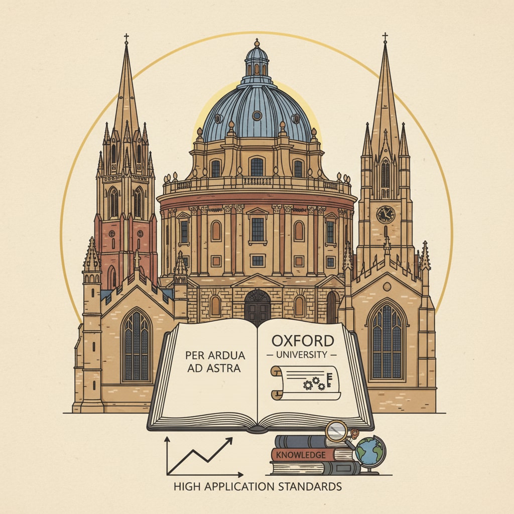 Oxford University buildings representing the application hurdles for Bavarian students in terms of predicted grades