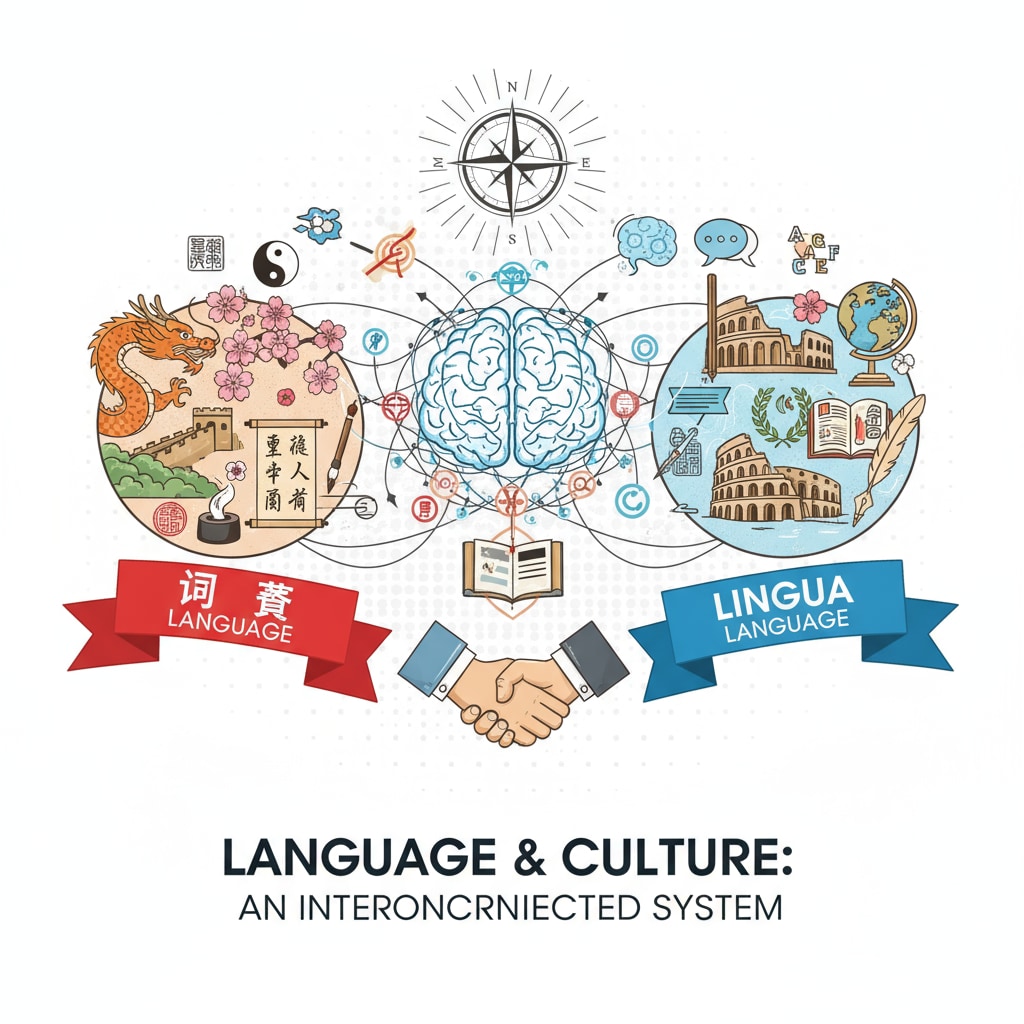 Visual representation of the connection between language differences and cultural mindsets in K12 education