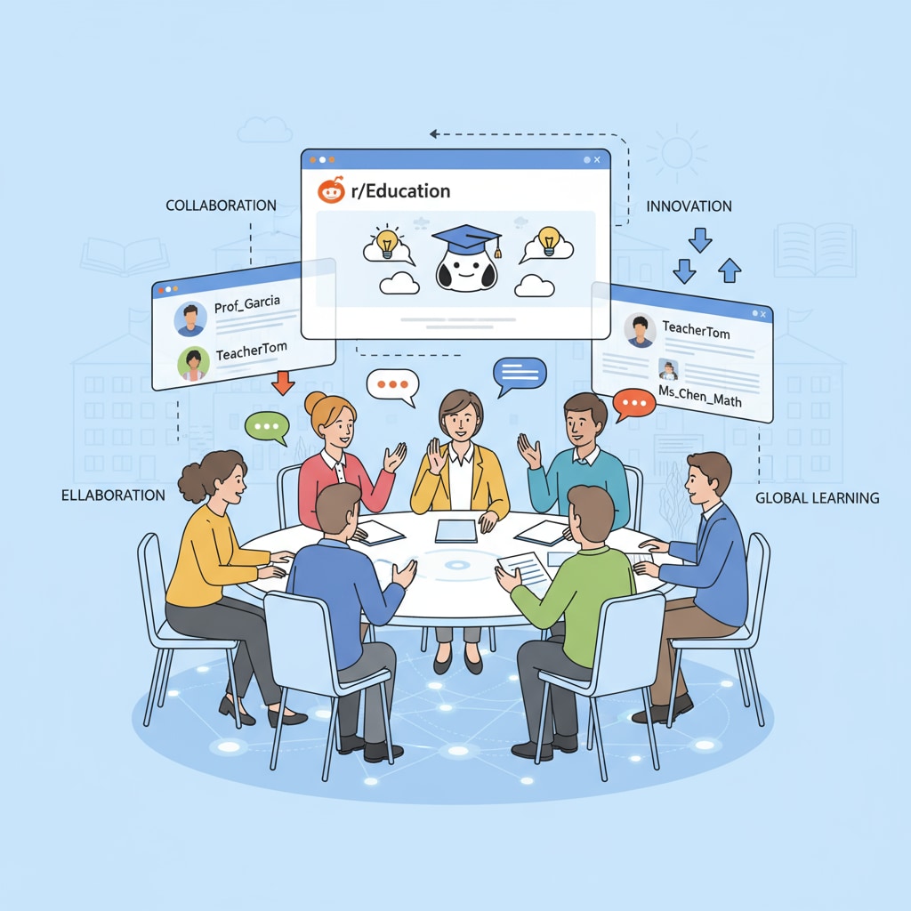 Educators interacting on the Reddit education community platform related to community rules, educational networks, and subreddits