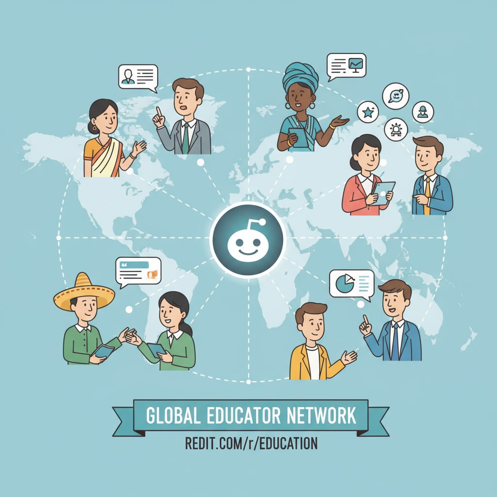 Global educators connecting on Reddit for educational purposes related to community rules, educational networks, and subreddits