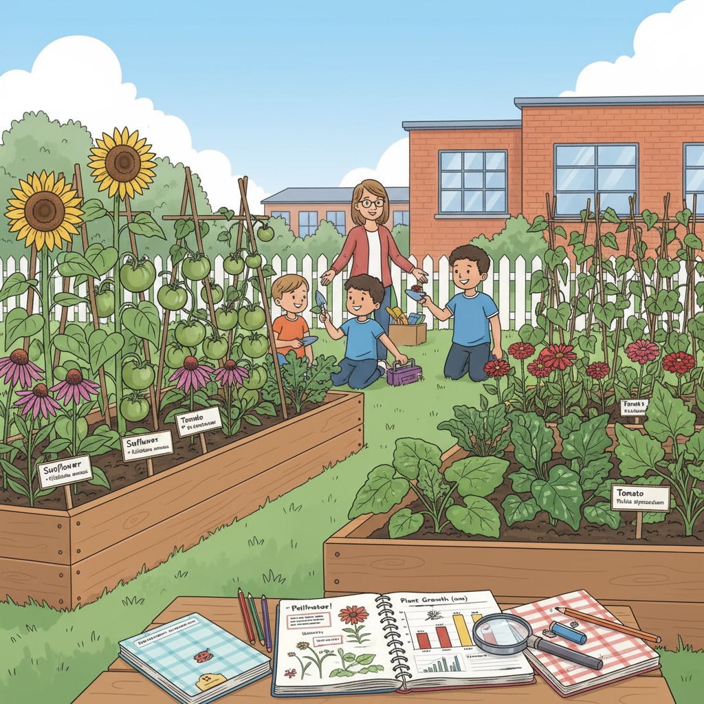 School garden as an educational tool for students' practical learning.
