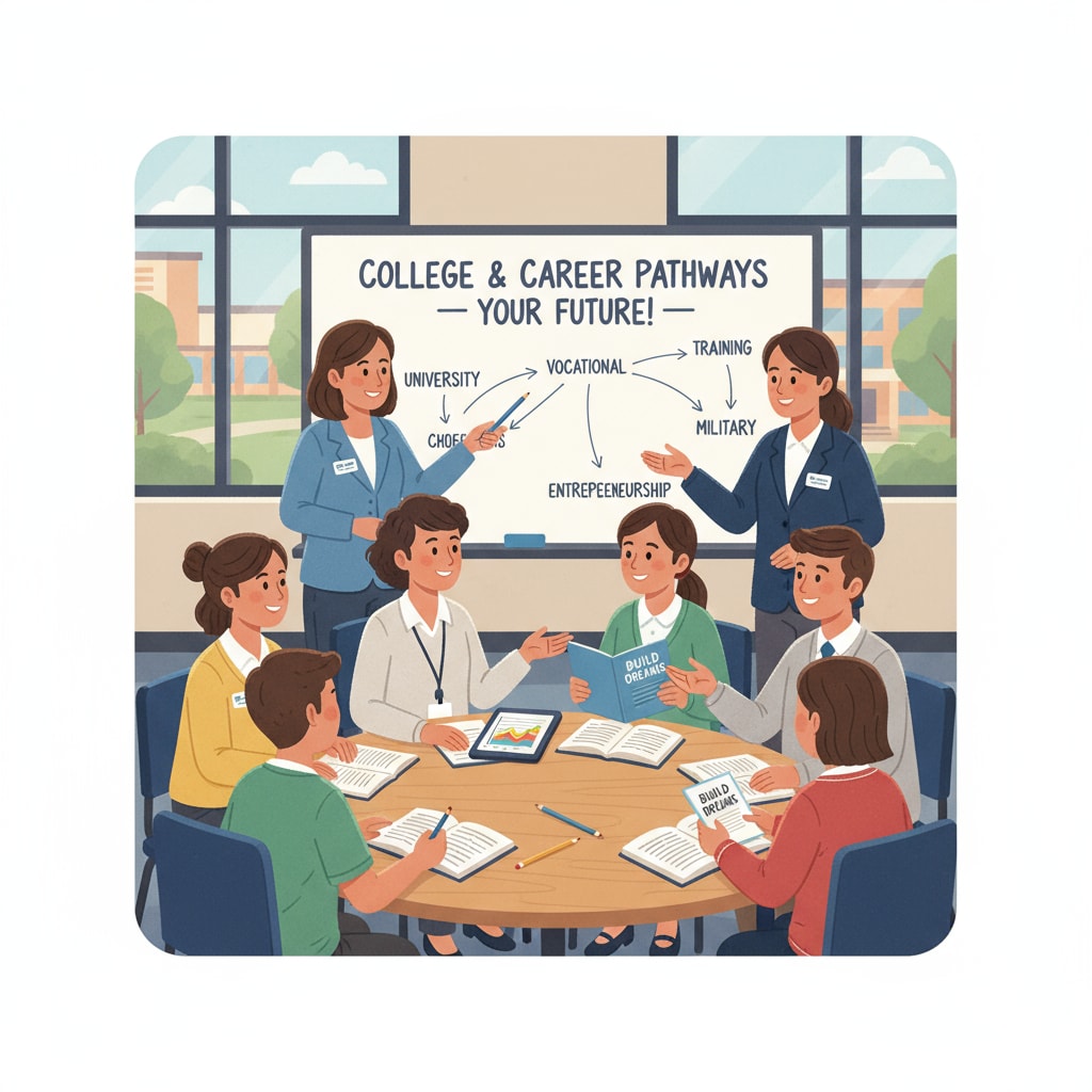 School counselors interacting with students in the education system