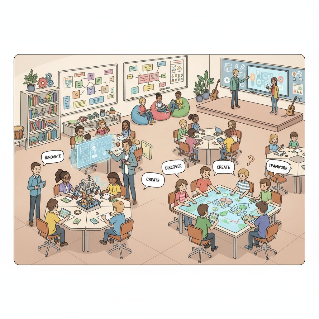 Unconventional school, leadership structure, and educational model in action