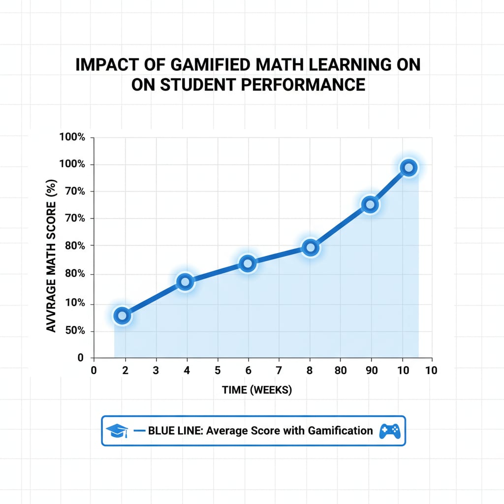 Graph showing the impact of gamified math learning on student performance in educational game prototypes