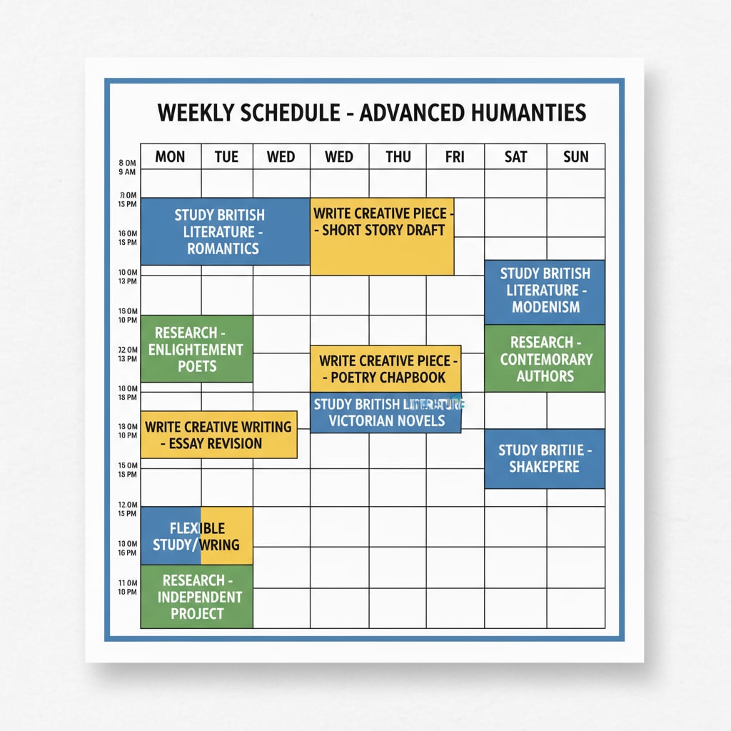 Time management for master's in British literature and creative writing