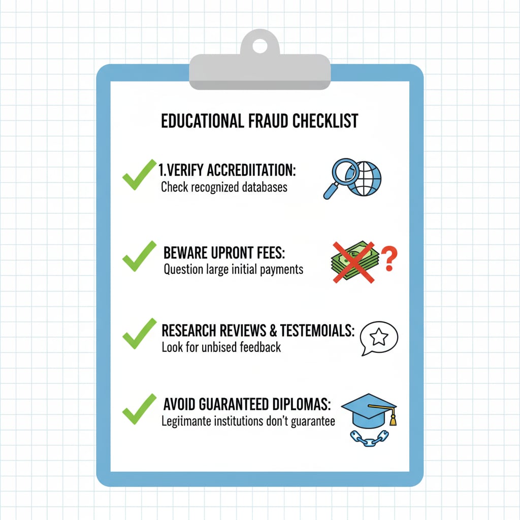 Checklist for identifying educational fraud relevant to estafa educativa in Schiller International University and GEDU