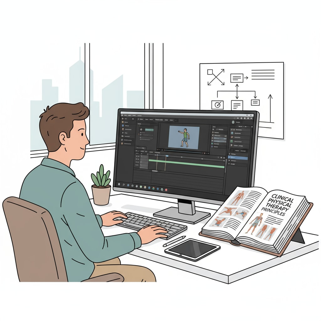 A young person at the crossroads of content creation and physical therapy career paths