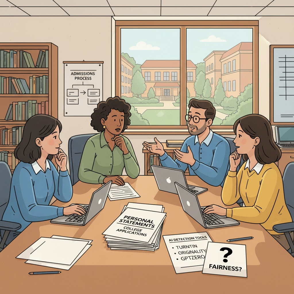 Educators discussing AI detection in college applications