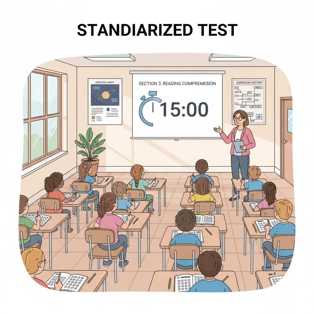 Students taking a standardized test that may not fully assess real learning