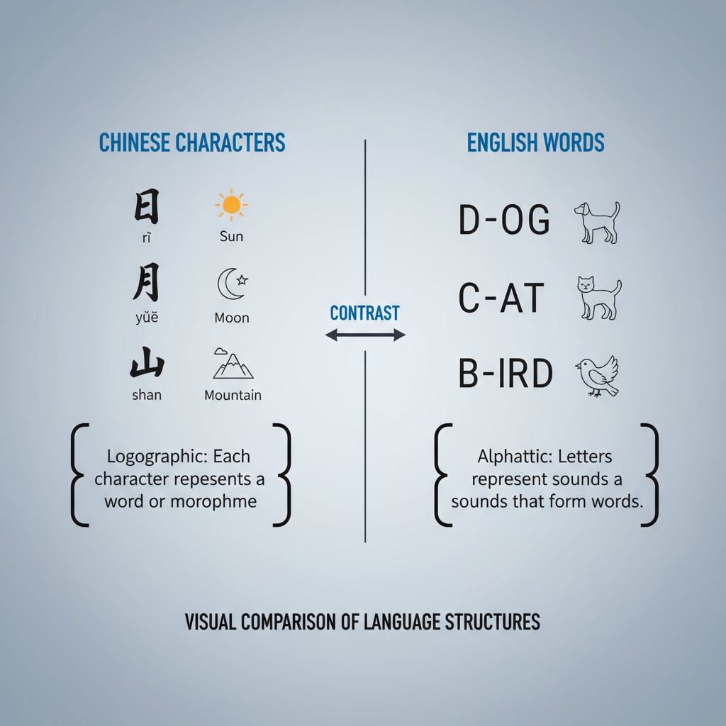 Visual representation of Chinese and English language for knowledge comprehension, linguistic differences, and cultural thinking