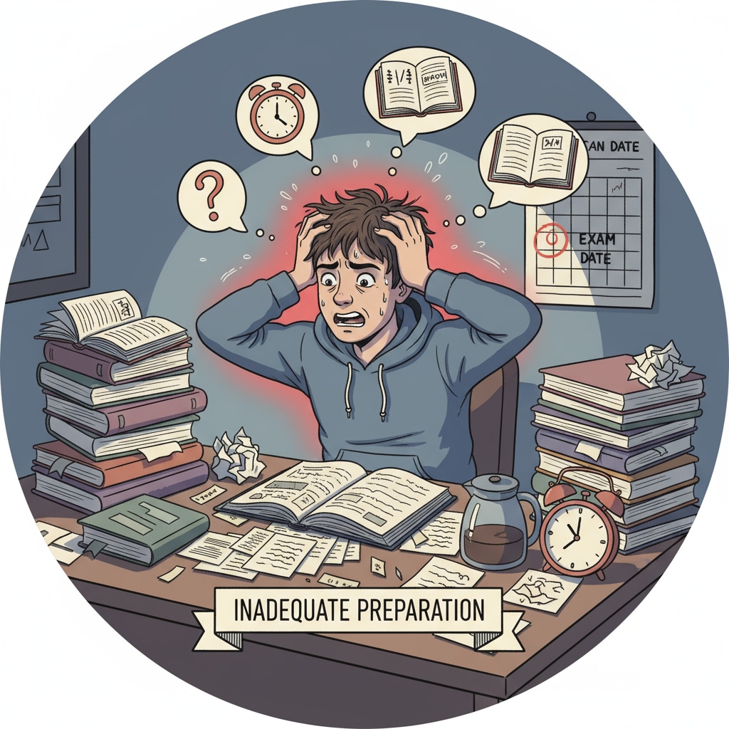A K12 student under exam stress because of inadequate preparation