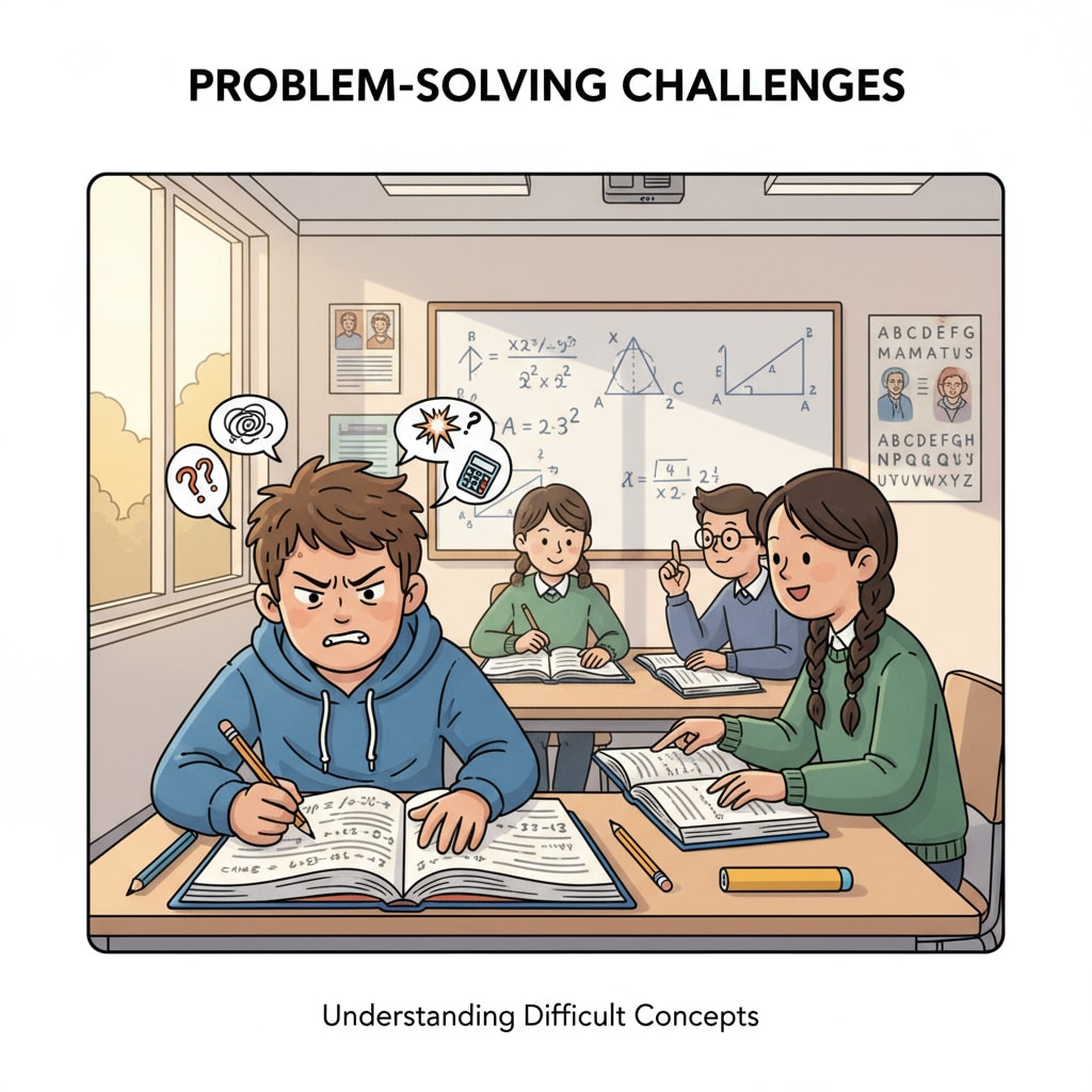A student with learning difficulties showing frustration in a classroom
