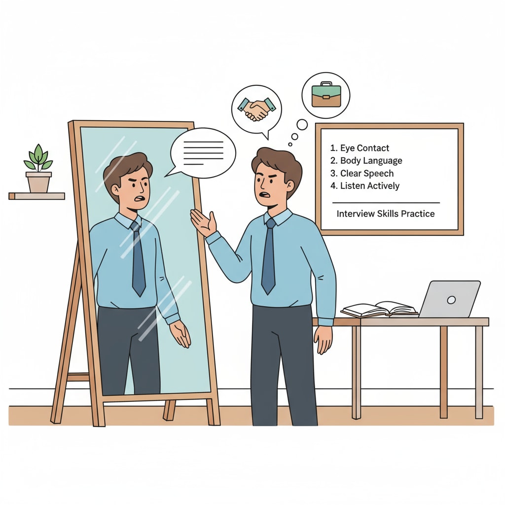 A person practicing interview communication skills for short-term improvement