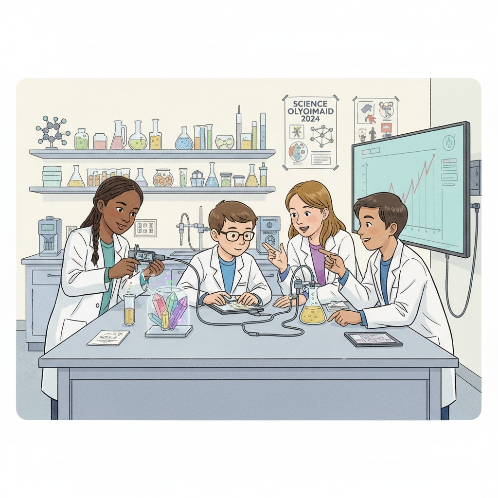 Students involved in a STEM competition for university application enhancement