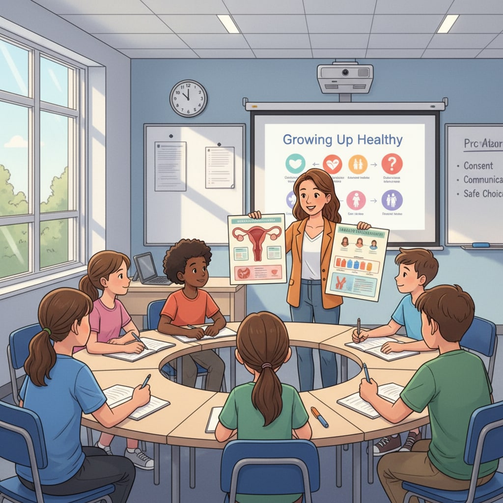 Sex education in school for adolescent health