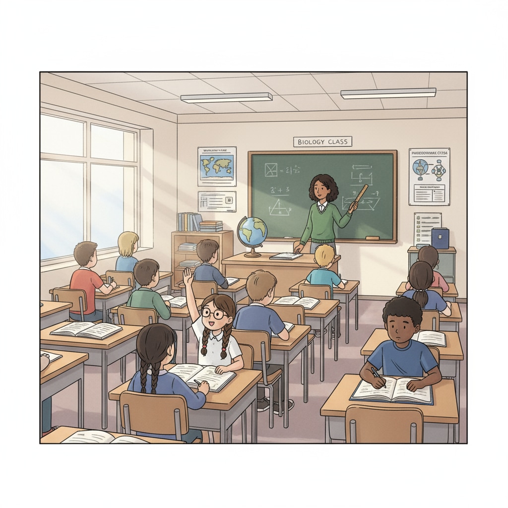 Students in a classroom, some looking engaged and others looking distracted. The classroom has basic teaching facilities and the students are of different ethnicities. Classroom scene in a school in a low - income community affected by the transfer of a public school building to a charter school