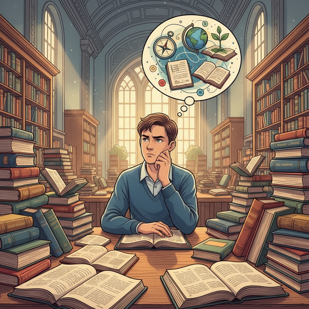 Student searching for true life goals in an educational setting