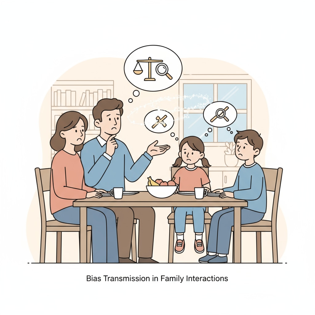 A family conversation that may involve bias transmission, relevant to family education, bias transmission, and educational choices