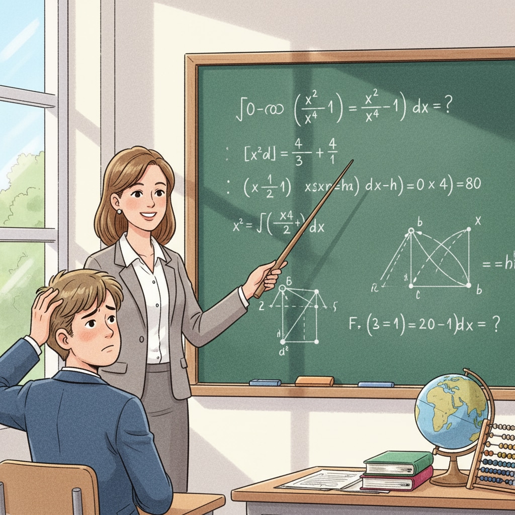 A student showing signs of learning difficulties, anxiety, and self-doubt during a lesson