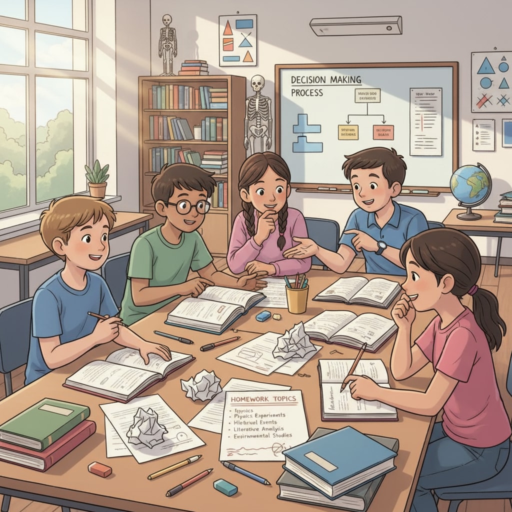 Students exercising their autonomy in choosing homework topics to boost self-motivation