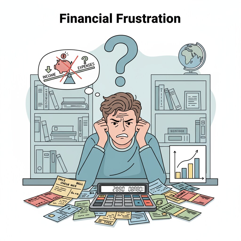 A student struggling with real - life financial task in relation to school education, life skills, and practical knowledge