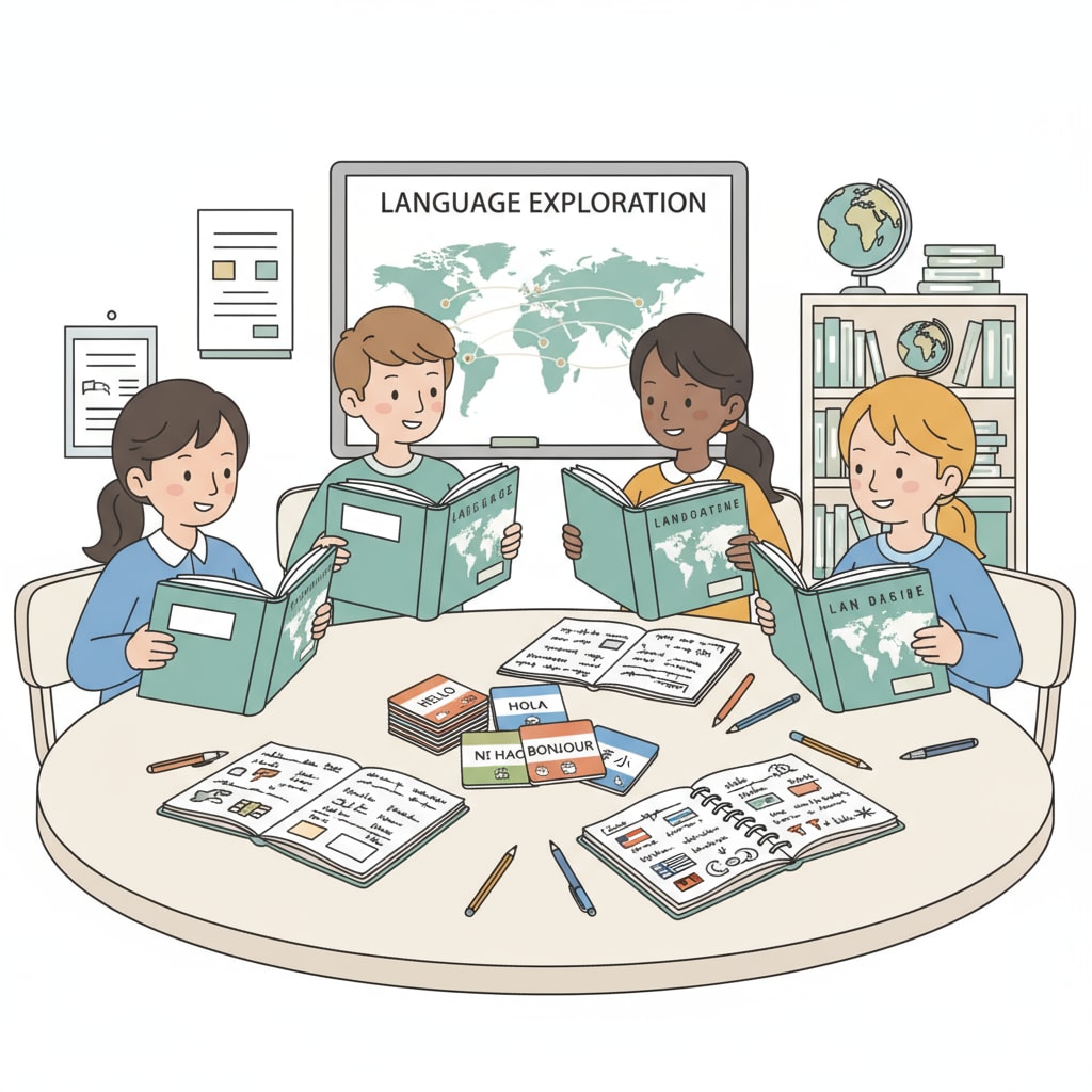 K12 students engaged in multilingual learning activities