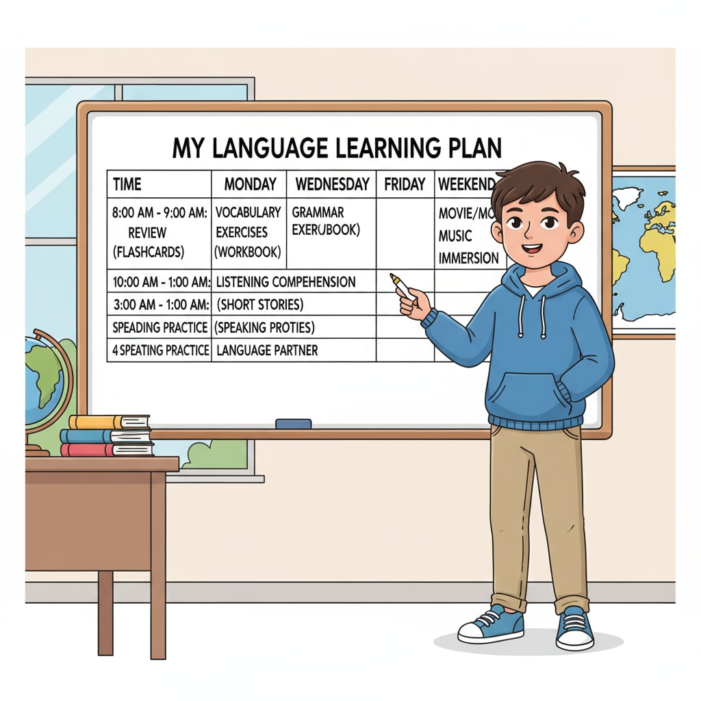 K12 student's language learning schedule