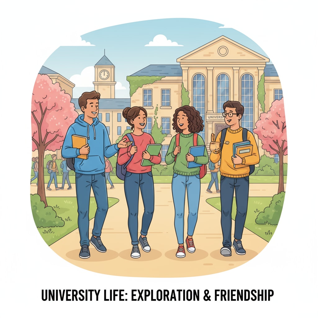 Students transitioning from home school to university on a campus