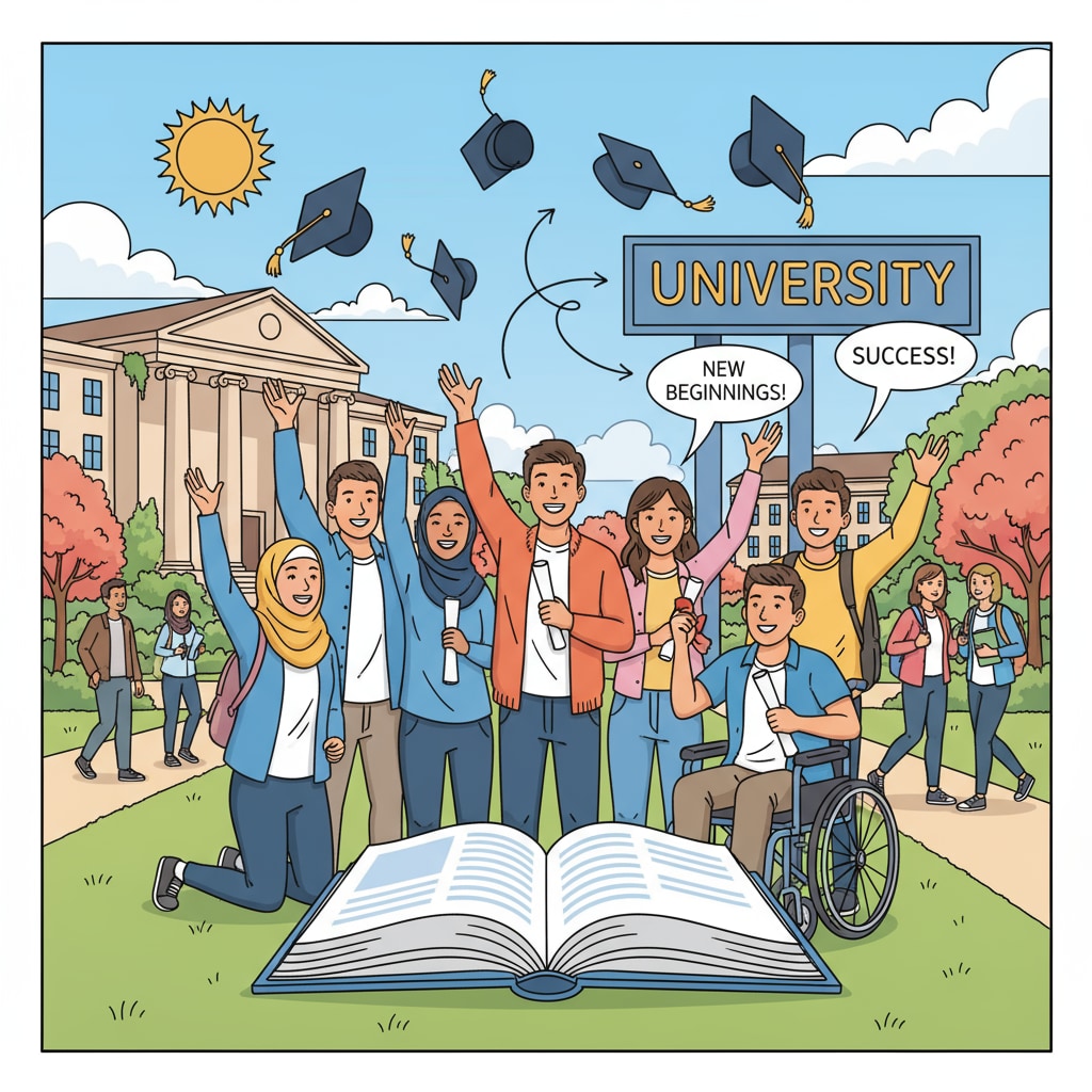 Students celebrating success after transitioning from home school to university