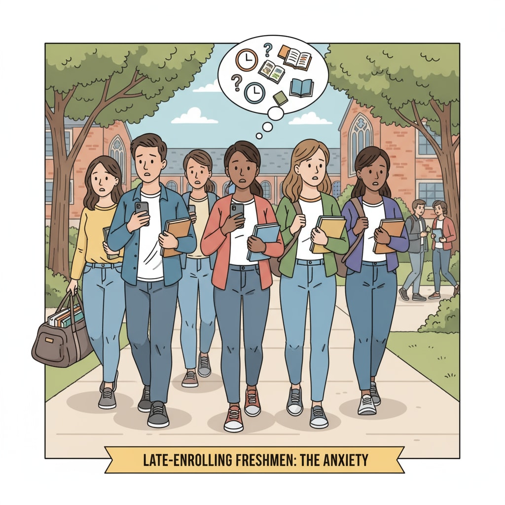 Late-enrolling college freshmen showing signs of time anxiety on campus
