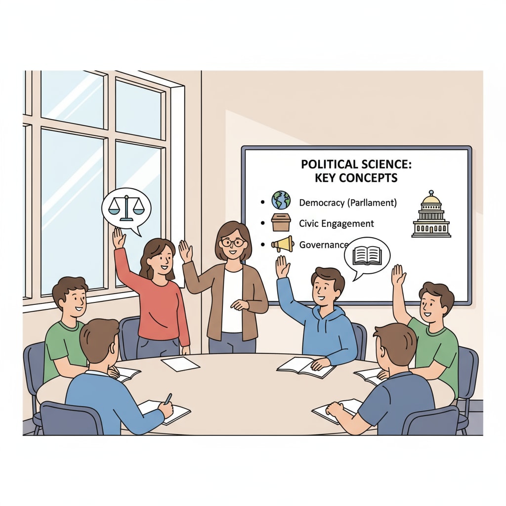 Students discussing political science in a classroom setting, related to European universities' political science education