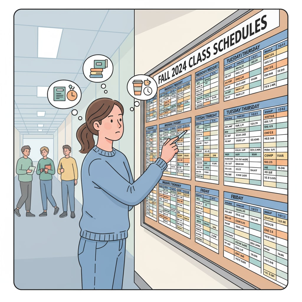 A student considering university class schedules