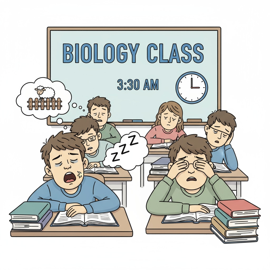 Tired students in a classroom showing the impact of sleep deprivation on student mental health and autonomy