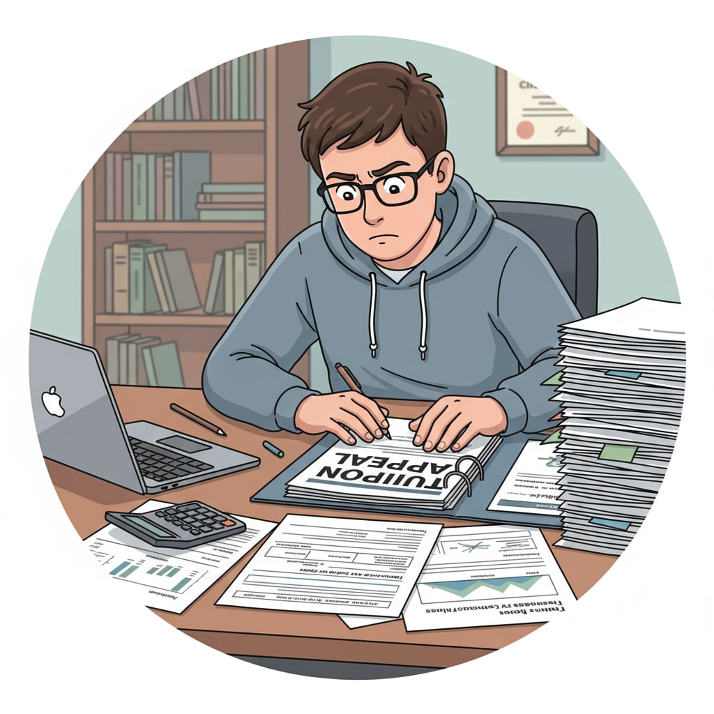 A student preparing for a tuition appeal related to resident status and AB-540 form