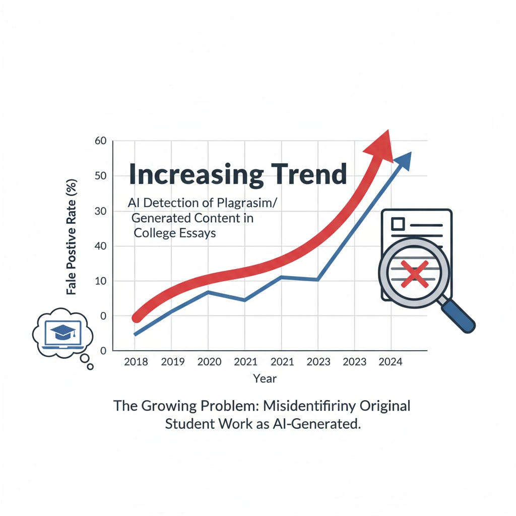 Graph of false positive rate of AI detection in college application personal statements