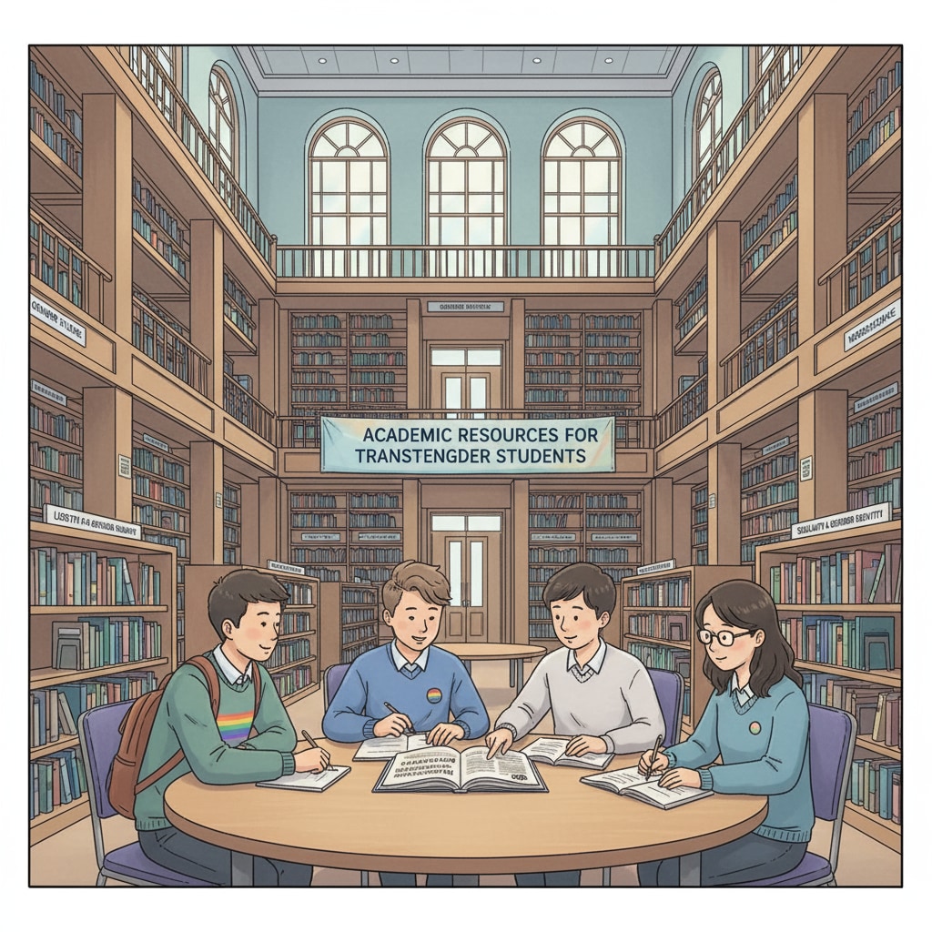 Library with psychology books for transgender students in Asian universities