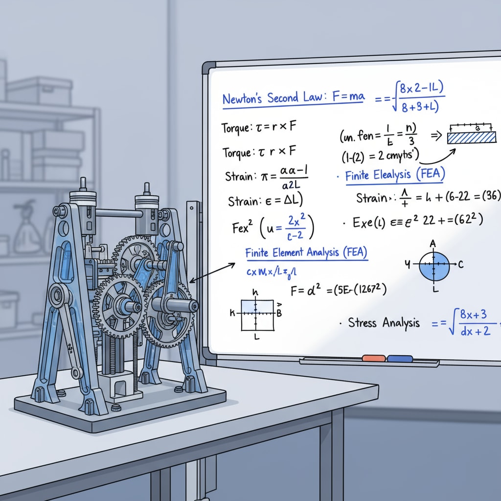 Image depicting the use of math in mechanical engineering relevant to career transition to math teaching