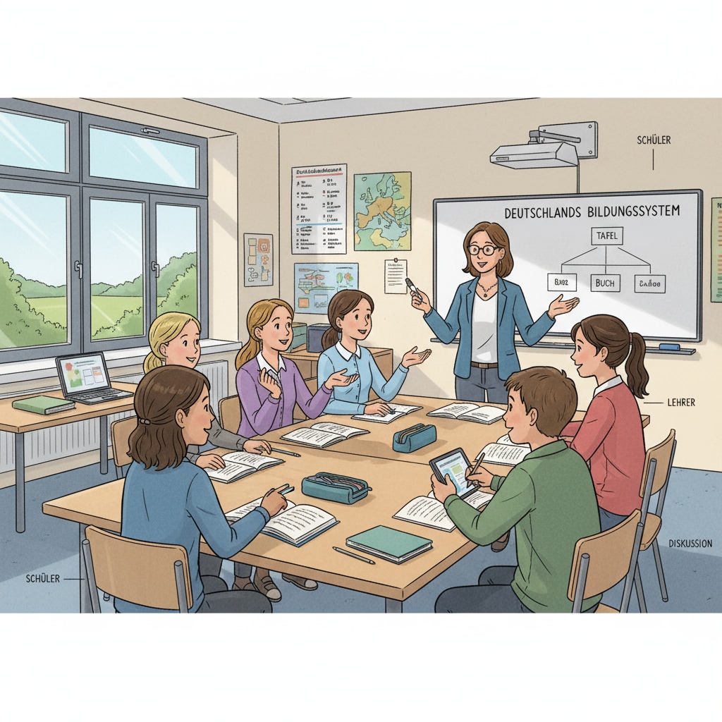 German students in a classroom relevant to university applications, predicted grades, Oxford University, and German education laws