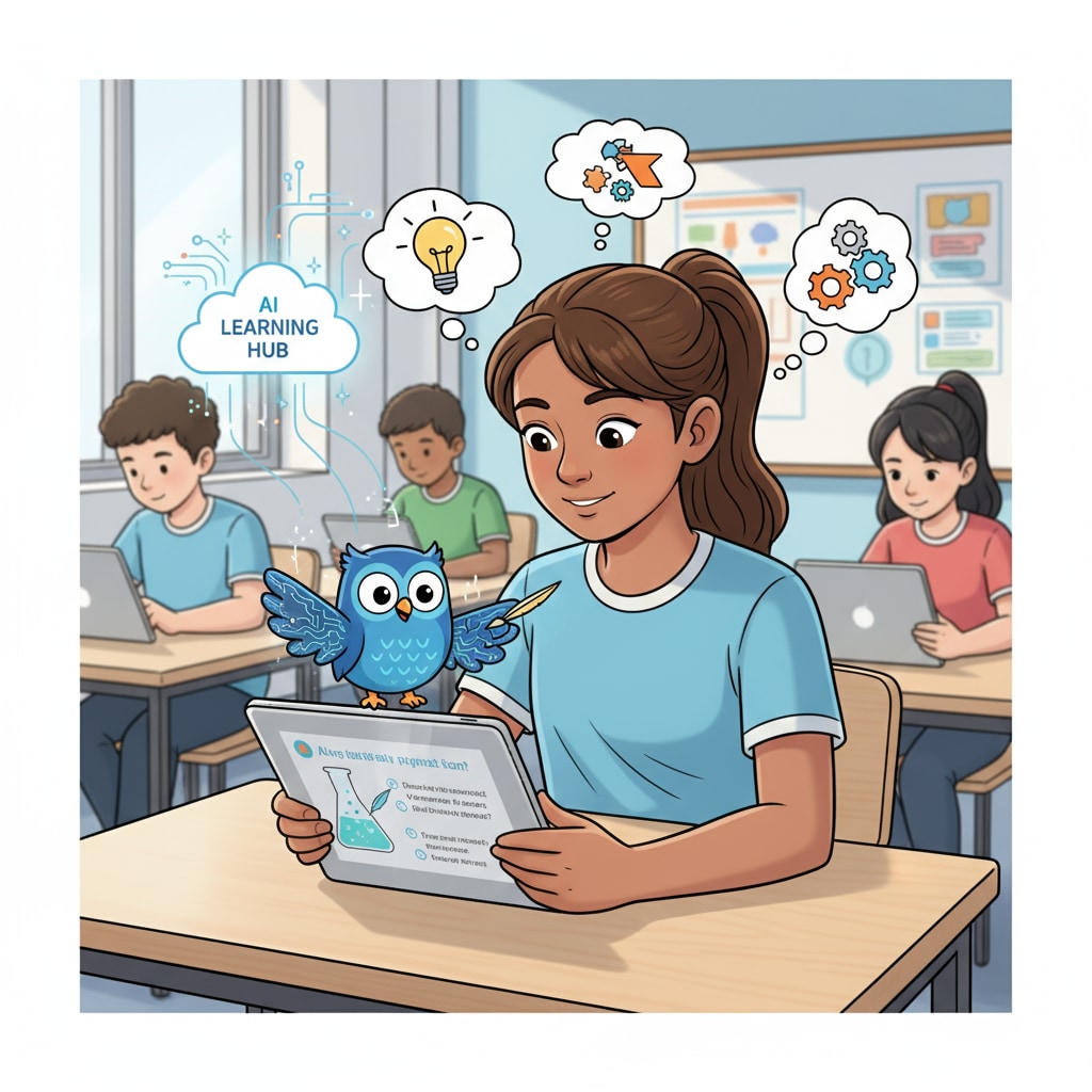 A student interacting with an AI - based educational system for learning