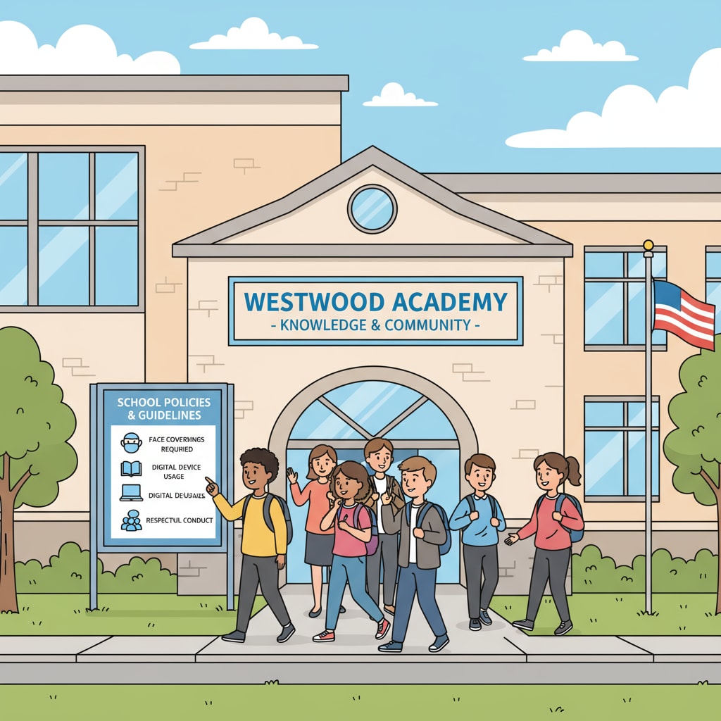 Students entering a school building related to Fairfax County school gender policies.