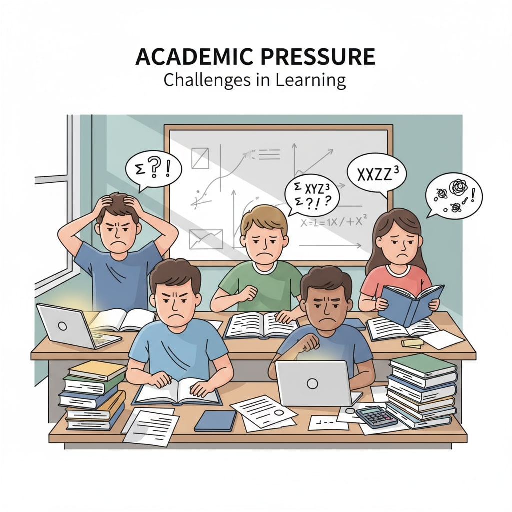 Students experiencing learning difficulties, self-denial, and mental exhaustion.